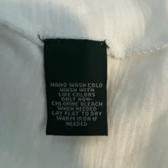 Lauren Ralph Lauren white 100% cotton tank top small crochet casual layering - Picture 5 of 5